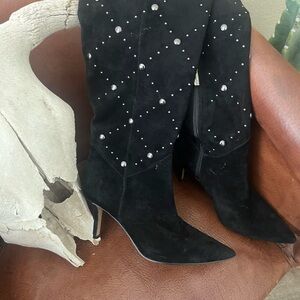 Vince Camuto suede Black Studded Women's Boots
